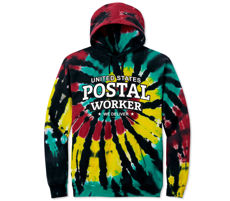 Photo of Tie-Dyed Hoodie for Postal Workers and Rural Letter Carriers.