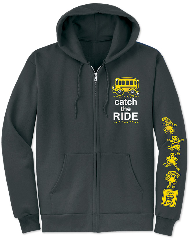 Photo of Zip Hoodie Sweatshirt for School Transportation from Modern Process Company.